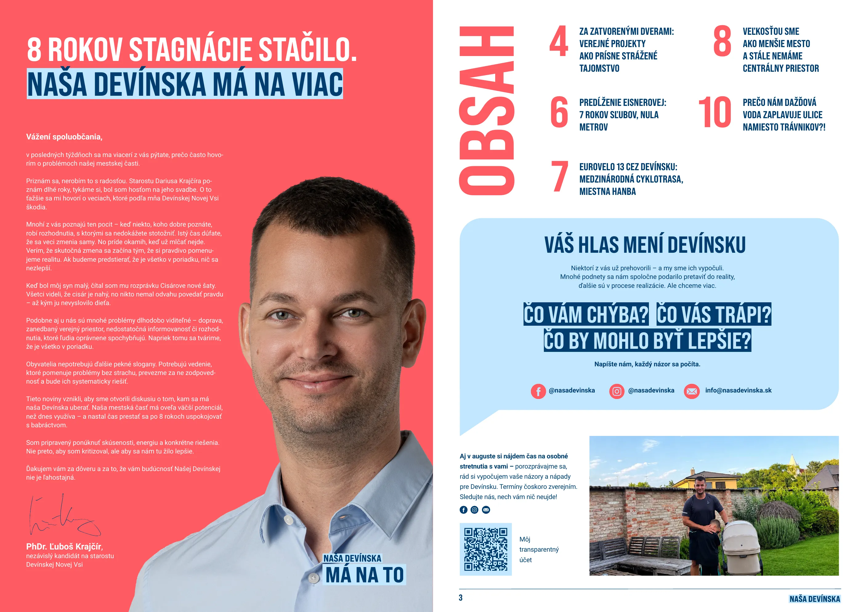 Časopis Naša Devínska, august 2026, strana 2