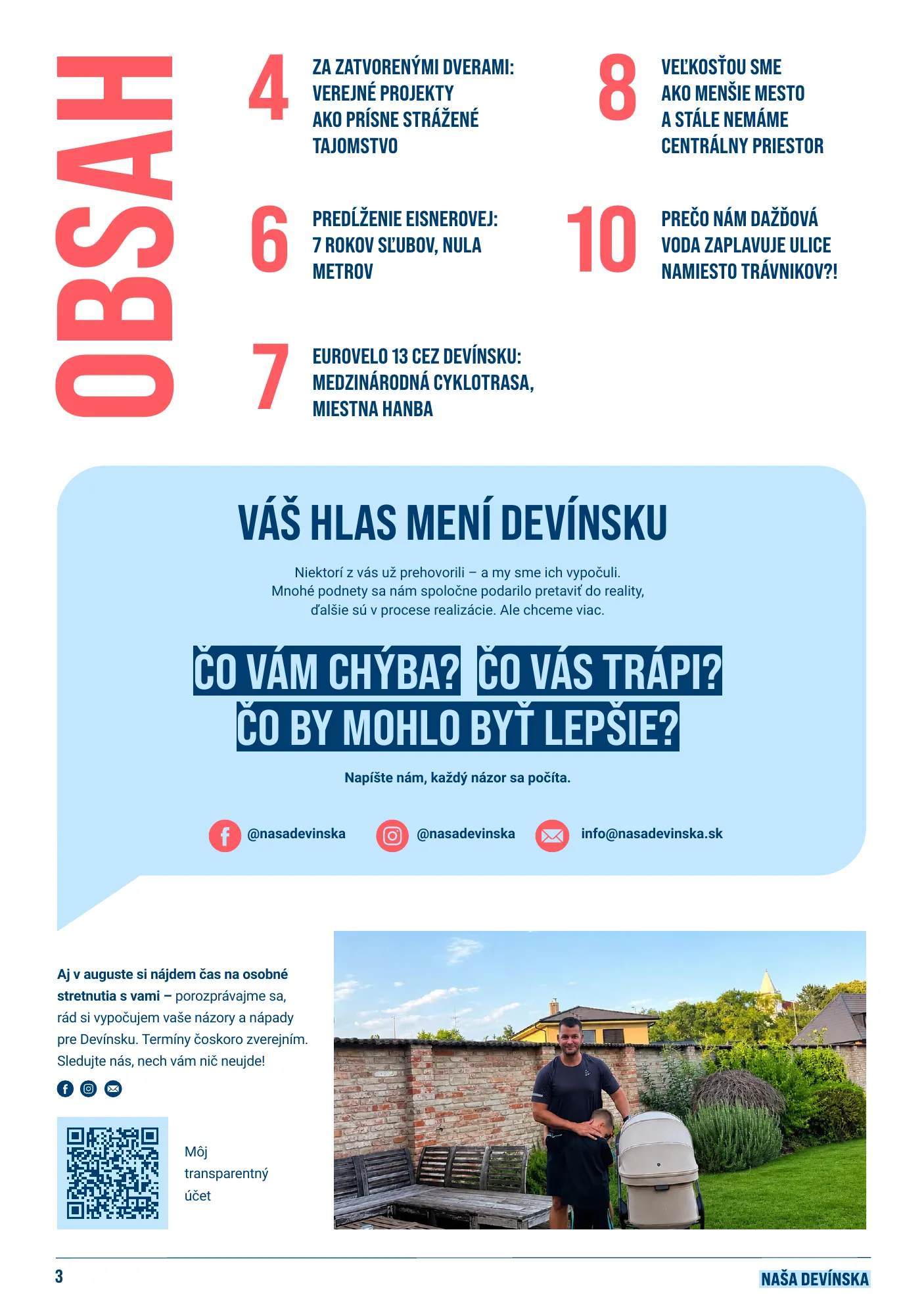 Časopis Naša Devínska, august 2026, strana 3