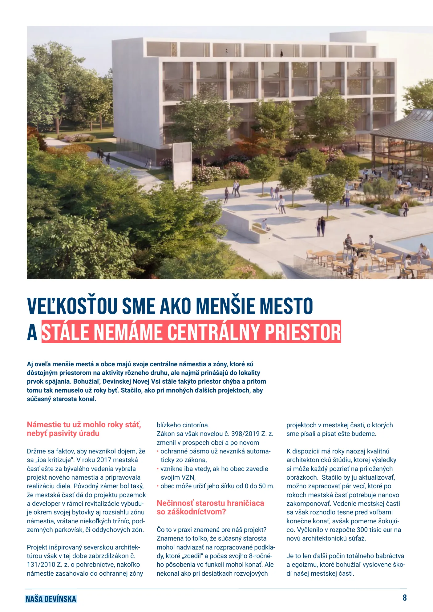 Časopis Naša Devínska, august 2026, strana 8